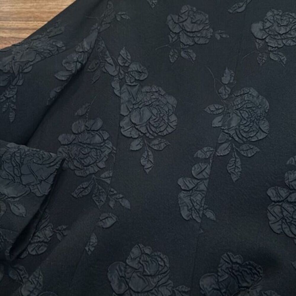 Talbots Womens Black Rose Textured Petite Blazer Size 8 Pencil Skirt Size 10 - Picture 6 of 12